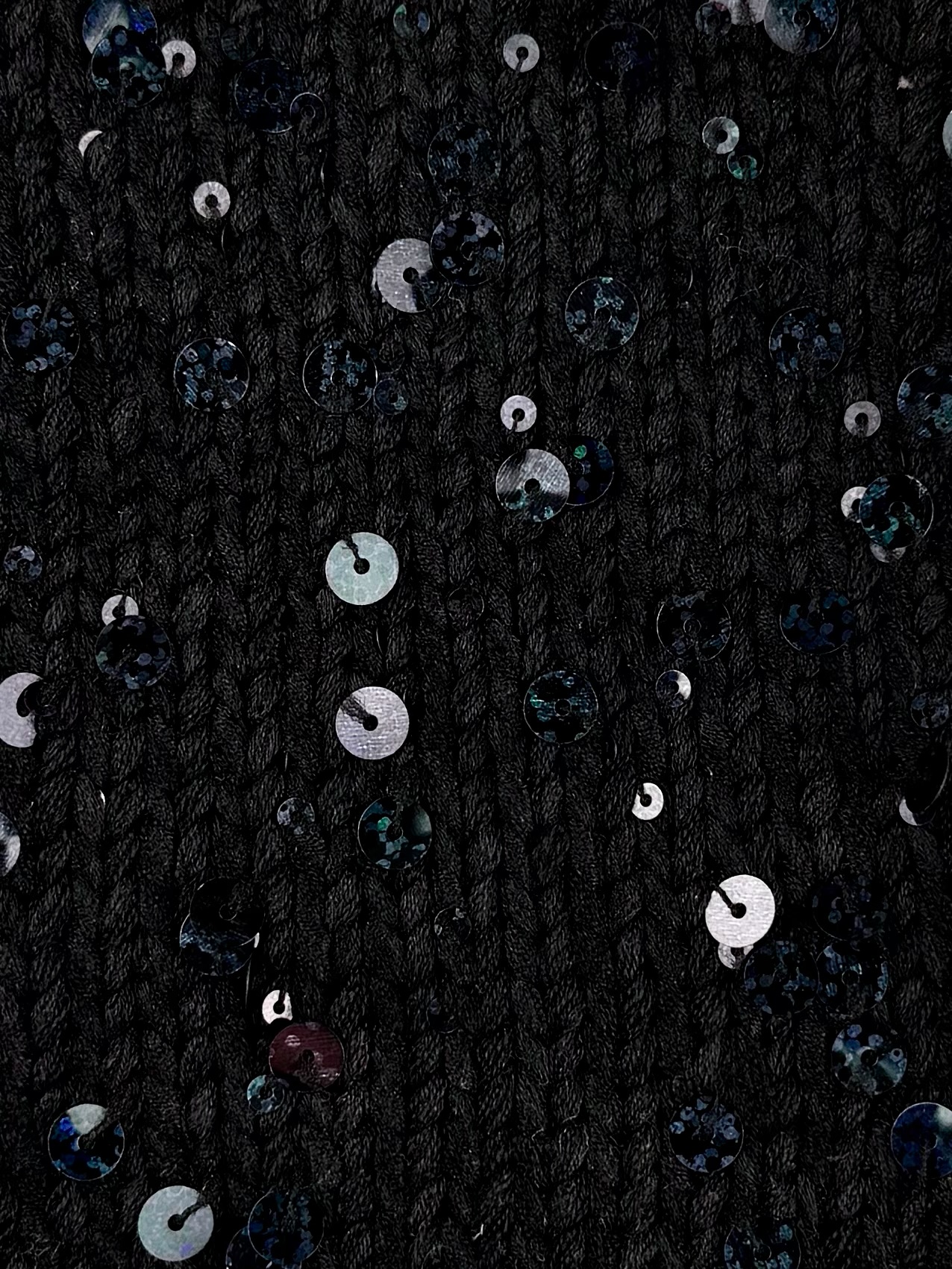 Filati Buratti Art. Shining Chic 280 m / 100 g – Seidengarn mit Pailletten col. Schwarz foto 3